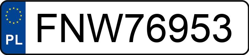 Numer rejestracyjny FNW 76953 posiada FORD MONDEO - FNW76953