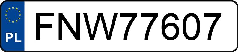 Numer rejestracyjny FNW 77607 posiada FORD FOCUS - FNW77607