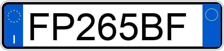 Numer rejestracyjny FP265BF posiada FIAT Tipo