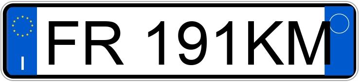 Il numero di registrazione FR191KM ha FIAT TALENTO
