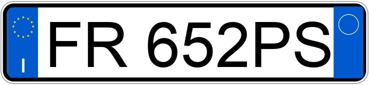 Die Registrierungsnummer FR652PS hat FORD FIESTA