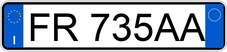 Numer rejestracyjny FR735AA posiada FIAT Panda 2a serie