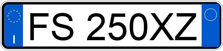 Numer rejestracyjny FS250XZ posiada PEUGEOT 108