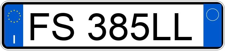 Numer rejestracyjny FS385LL posiada FIAT 500