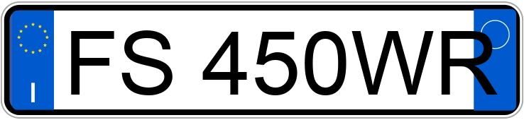 Die Registrierungsnummer FS450WR hat  