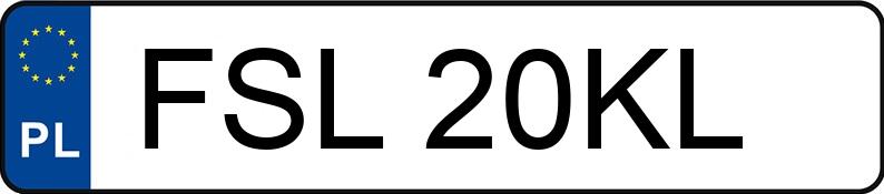 Numer rejestracyjny FSL 20KL posiada FORD FOCUS - FSL20KL