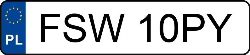 Numer rejestracyjny FSW 10PY posiada SUZUKI Wagon R+ 1.3 MR`00 E4 GLX - FSW10PY