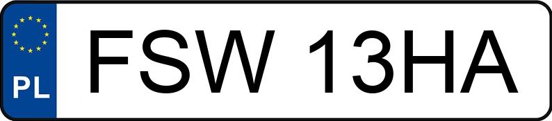 Numer rejestracyjny FSW 13HA posiada SKODA FELICIA - FSW13HA
