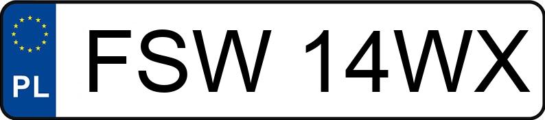 Numer rejestracyjny FSW 14WX posiada FIAT 500 1.2 MR`07 E5 Sport - FSW14WX