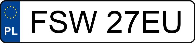 Numer rejestracyjny FSW 27EU posiada AUDI A4 1.8 Kat. B5 T Tiptronic - FSW27EU