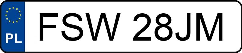 Numer rejestracyjny FSW 28JM posiada CITROEN Jumpy 1.9 Diesel Kat. MR`96 2.2t SX przeszklony - FSW28JM