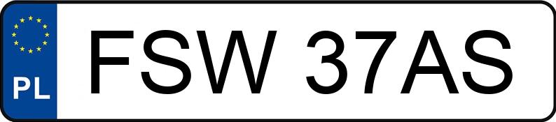 Numer rejestracyjny FSW 37AS posiada VOLKSWAGEN GOLF 1.3 KAT - FSW37AS