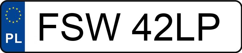 Numer rejestracyjny FSW 42LP posiada VOLKSWAGEN GOLF - FSW42LP