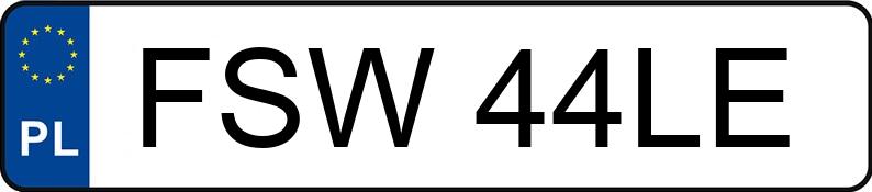 Numer rejestracyjny FSW 44LE posiada AUDI A4 2.8 - FSW44LE