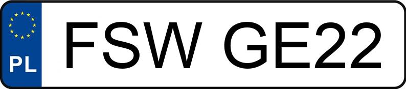 Numer rejestracyjny FSW GE22 posiada OPEL VECTRA - FSWGE22 Numer rejestracyjny FSW GE22 posiada OPEL VECTRA - FSWGE22