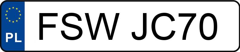 Numer rejestracyjny FSW JC70 posiada FIAT Seicento 1.1 Kat. MR`98 S - FSWJC70