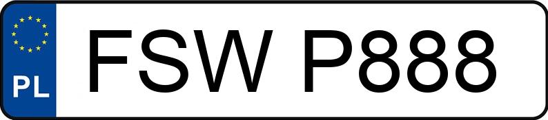 Numer rejestracyjny FSW P888 posiada HUMMER H2 MR`02 E4 H2 MR`02 E4 - FSWP888