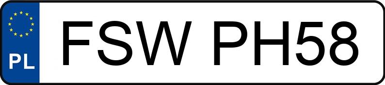 O número de registro FSW PH58 tem BMW 318i Kat. MR`98 E46 318i Kat. MR`98 E46 - FSWPH58