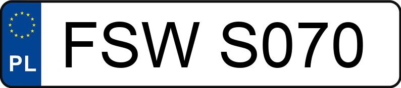 Numer rejestracyjny FSW S070 posiada BMW 525i Kat. E34 525i Kat. E34 - FSWS070 Numer rejestracyjny FSW S070 posiada BMW 525i Kat. E34 525i Kat. E34 - FSWS070