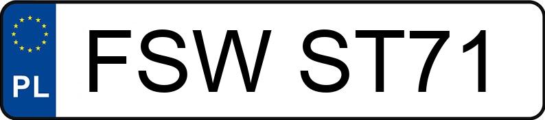 Numer rejestracyjny FSW ST71 posiada AUDI A6 - FSWST71 Numer rejestracyjny FSW ST71 posiada AUDI A6 - FSWST71