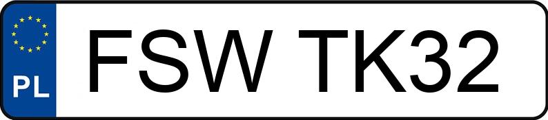 Numer rejestracyjny FSW TK32 posiada BMW 316i Kat. MR`01 E3 E46 316i Kat. MR`01 E3 E46 - FSWTK32