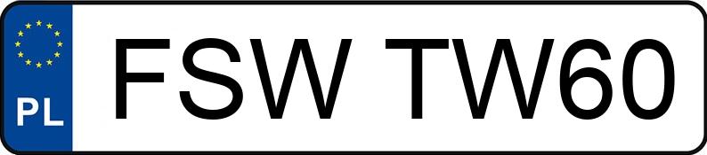 Numer rejestracyjny FSW TW60 posiada SMART FORTWO - FSWTW60