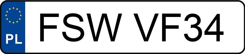 Numer rejestracyjny FSW VF34 posiada VOLKSWAGEN GOLF - FSWVF34