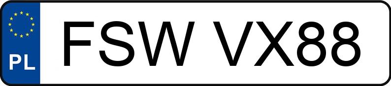 Numer rejestracyjny FSW VX88 posiada BMW 330I - FSWVX88
