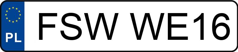 Numer rejestracyjny FSW WE16 posiada BMW 320 Diesel MR`12 E5 F30 Ef.Dyn. Edition - FSWWE16