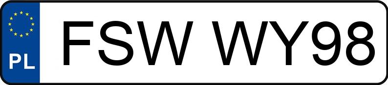 Numer rejestracyjny FSW WY98 posiada BMW X5 MR`18 E6 G05 M50i Step - FSWWY98