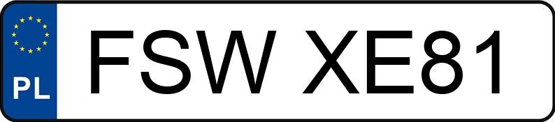 Numer rejestracyjny FSW XE81 posiada VOLKSWAGEN Transporter T6 TDi MR`16 E6 3.0t Transporter T6 TDi MR`16 E6 3.0t - FSWXE81