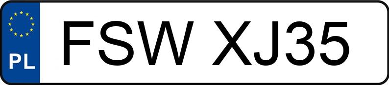 Numer rejestracyjny FSW XJ35 posiada MAZDA CX-7 2.3 MR`07 E4 - FSWXJ35