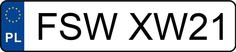 Numer rejestracyjny FSW XW21 posiada VOLKSWAGEN Golf VII Variant 1.2 TSI MR`12 E5 Trendline BMT - FSWXW21