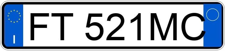 Il numero di registrazione FT521MC ha LANCIA Ypsilon 3a serie Il numero di registrazione FT521MC ha LANCIA Ypsilon 3a serie