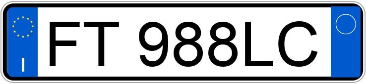 Numer rejestracyjny FT988LC posiada HONDA Civic 10a serie