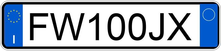 Numer rejestracyjny FW100JX posiada BMW Serie 5