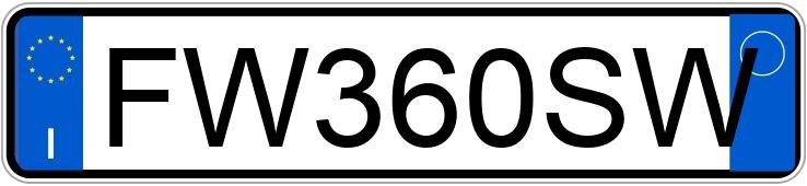 Numer rejestracyjny FW360SW posiada LAND ROVER RR Sport 2a serie