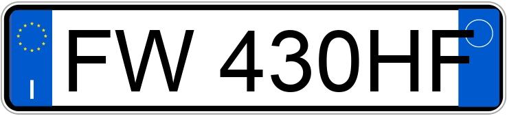 Numer rejestracyjny FW430HF posiada LANCIA Ypsilon 3a serie