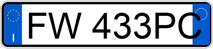 Numer rejestracyjny FW433PC posiada ABARTH 595