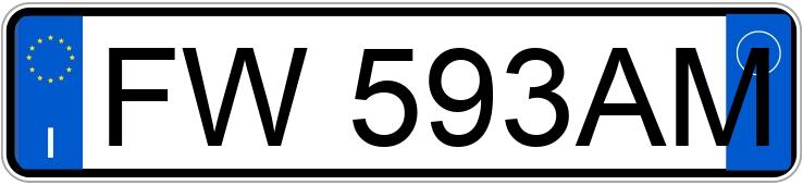 Numer rejestracyjny FW593AM posiada BMW Serie 3