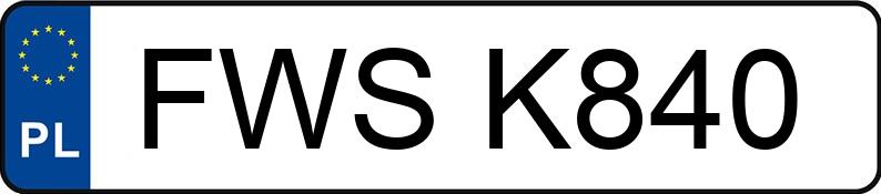 Numer rejestracyjny FWS K840 posiada BMW  - FWSK840
