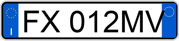 Numer rejestracyjny FX012MV posiada FIAT Panda 3a serie