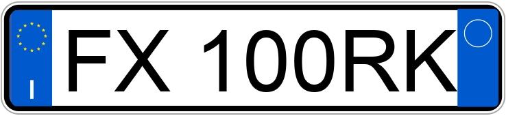 Numer rejestracyjny FX100RK posiada OPEL Karl