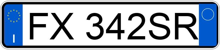 Numer rejestracyjny FX342SR posiada SUZUKI Swift