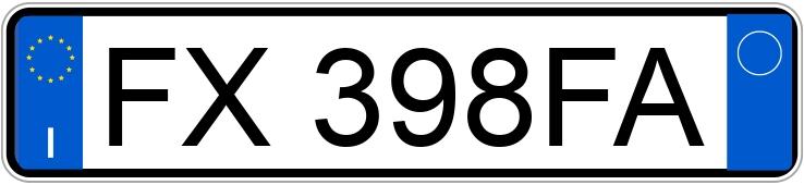 Numer rejestracyjny FX398FA posiada MINI Mini Countrym.