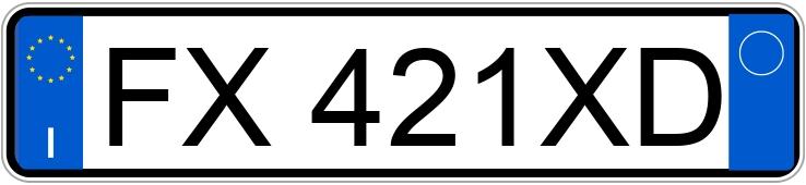 Numer rejestracyjny FX421XD posiada FIAT Panda 3a serie