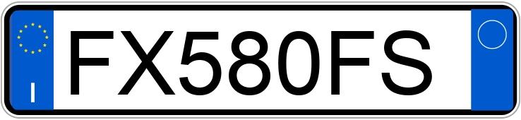 Numer rejestracyjny FX580FS posiada OPEL Karl