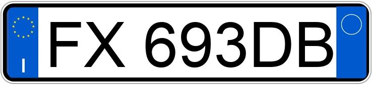 Il numero di registrazione FX693DB ha FIAT 500