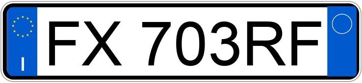 Numer rejestracyjny FX703RF posiada FIAT Panda 3a serie