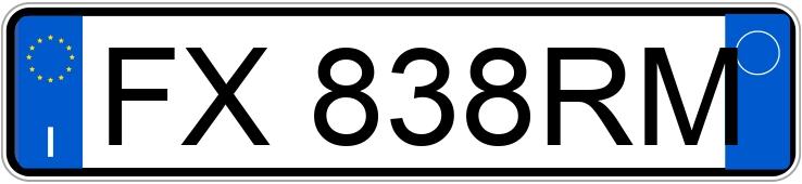 Numer rejestracyjny FX838RM posiada LANCIA Ypsilon 3a serie